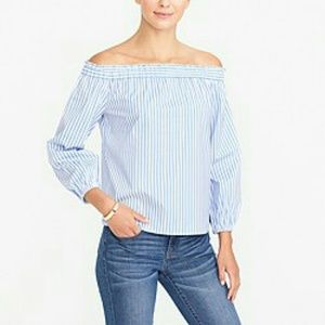 NWT J.Crew off shoulder nautical style shirt